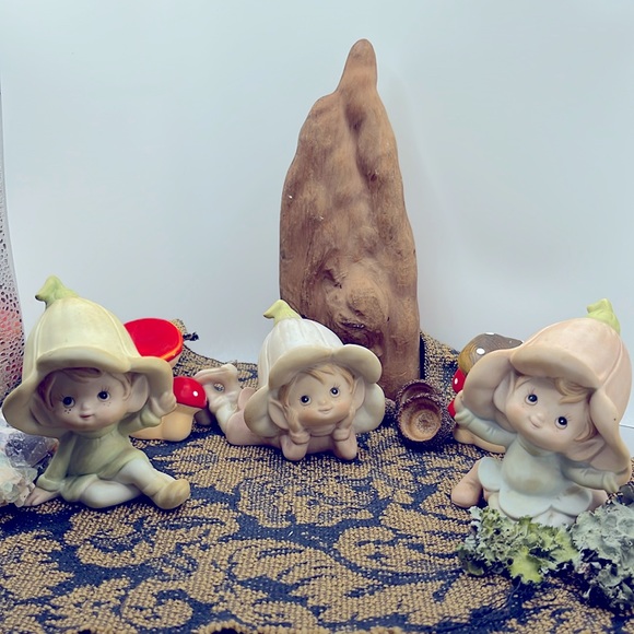 Other - Homco Taiwanese Fairy Pixie Elf Child Trio Vintage
